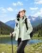 Áo khoác nữ outdoor chống gió chống nước màu hồng, mặc xuân thu đông, phù hợp du lịch