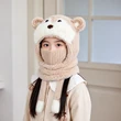 Mũ len chui đầu liền khăn quàng và che mặt cho bé trai bé gái, giữ ấm mùa đông, có bịt tai, họa tiết hoạt hình dễ thương