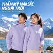 Áo khoác leo núi chống nước giữ ấm cho nam nữ, lót nỉ dày - ảnh 3