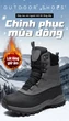Giày boots tuyết nam cổ cao, chống nước chống trượt, lót bông giữ ấm mùa đông