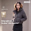 Áo phao lông ngỗng nữ dáng ngắn 3 ô mùa đông - ảnh 3