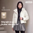 Áo phao lông ngỗng nữ dáng ngắn 3 ô mùa đông - ảnh 4