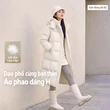 Áo phao lông vũ dáng dài nữ mùa đông - ảnh 1