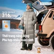 Áo phao dáng dài unisex mùa đông phong cách thể thao năng động... - ảnh 2