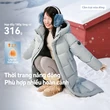 Áo phao dáng dài unisex mùa đông phong cách thể thao năng động... - ảnh 3