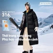 Áo phao dáng dài unisex mùa đông phong cách thể thao năng động... - ảnh 4