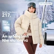 Áo phao lông vũ ngắn nam nữ mùa đông, lông ngỗng, dáng bánh mì - ảnh 2