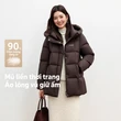 Áo khoác lông vũ nữ mùa đông , mềm nhẹ kiểu phồng - ảnh 3