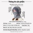 Mũ liền khăn che mặt và khẩu trang cho nữ, có bịt tai, giữ ấm mùa đông, dùng khi đi xe đạp và trượt tuyết ngoài trời