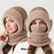 Mũ liền khăn che mặt và khẩu trang cho nữ, có bịt tai, giữ ấm... - ảnh 4