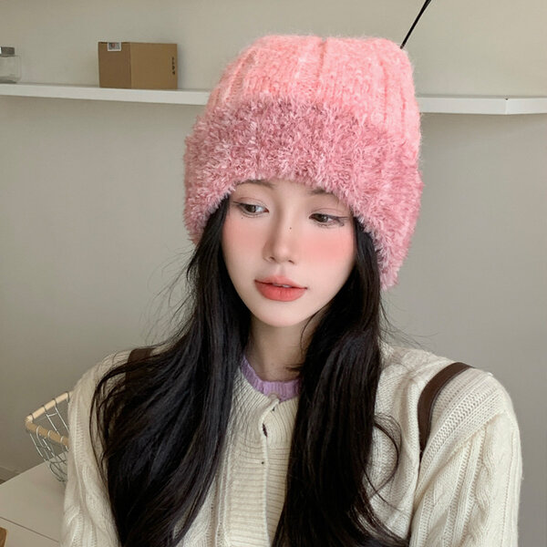 Mũ len nữ tai mèo dễ thương, dày giữ ấm, trùm đầu chống...