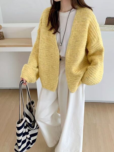Áo khoác cardigan len dệt kim nữ thu đông