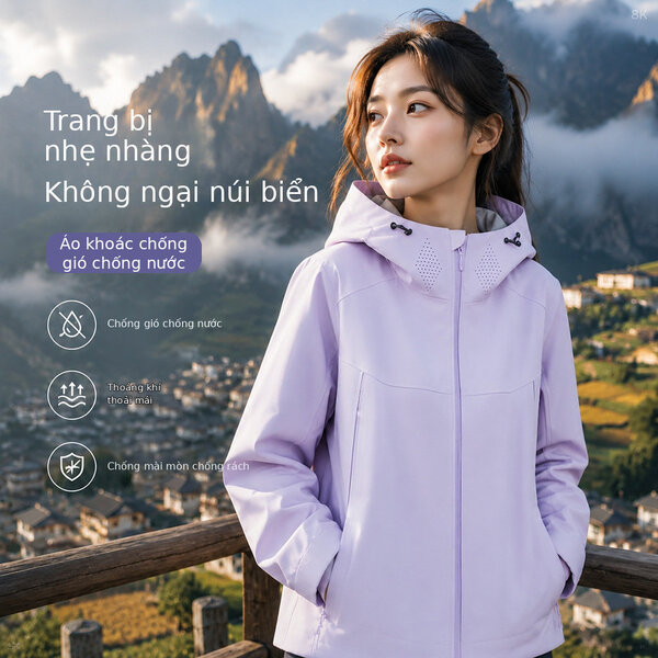 Áo khoác softshell có mũ chống nước chống gió 3 trong 1 cho nam...