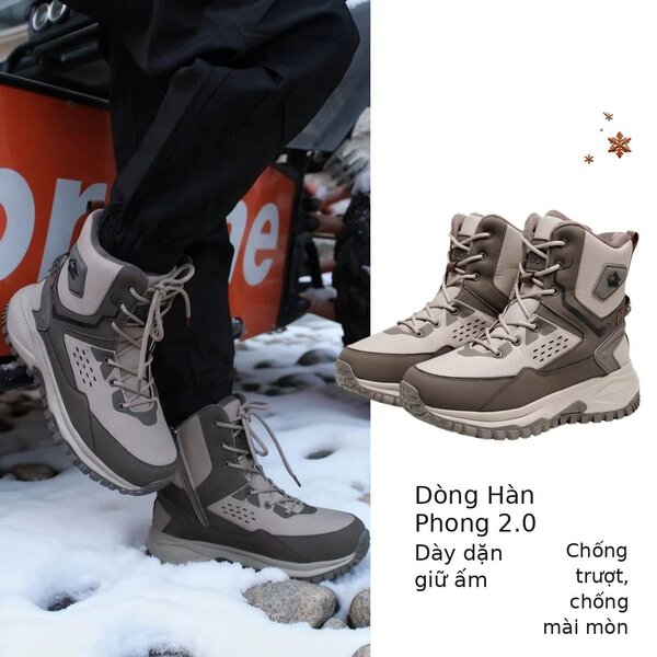 Boot đi tuyết nam dày dặn lót lông giữ ấm chống nước chống...