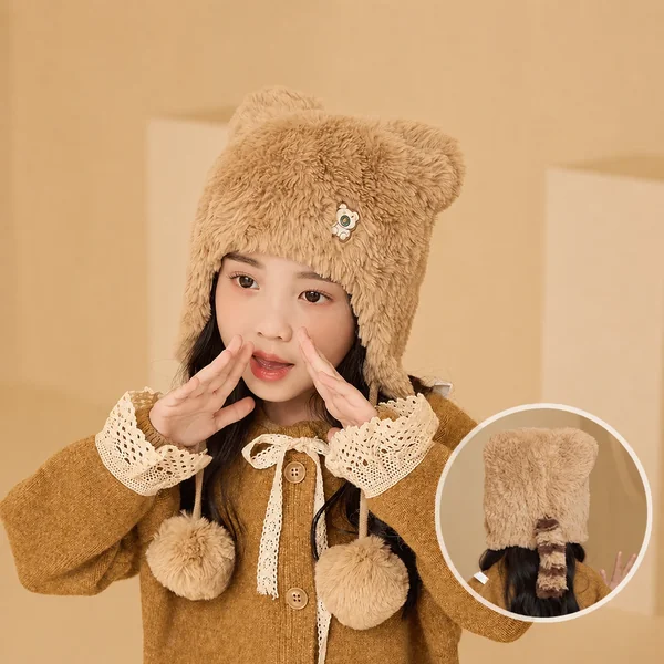 Mũ len hình gấu cho bé trai và bé gái