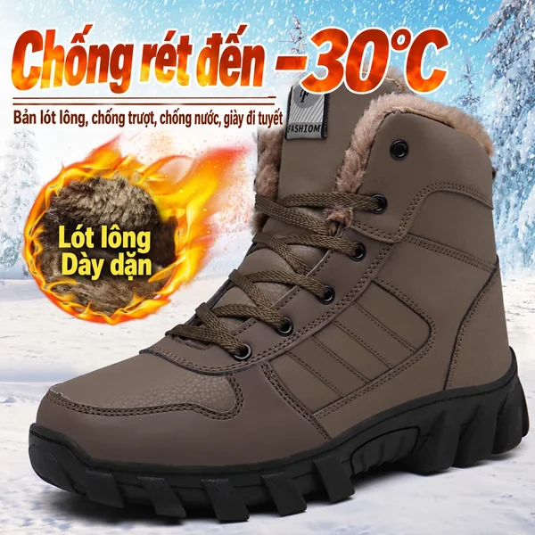 Giày đi tuyết nam đi ngoài trời, chống thấm nước, chống trơn...